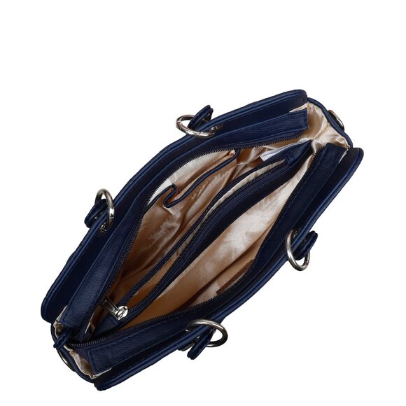 Vegan Leather Blue Colour Handbag for Women – Top-Handle Tote Bag, Satchel Purse - Picture 5 of 10